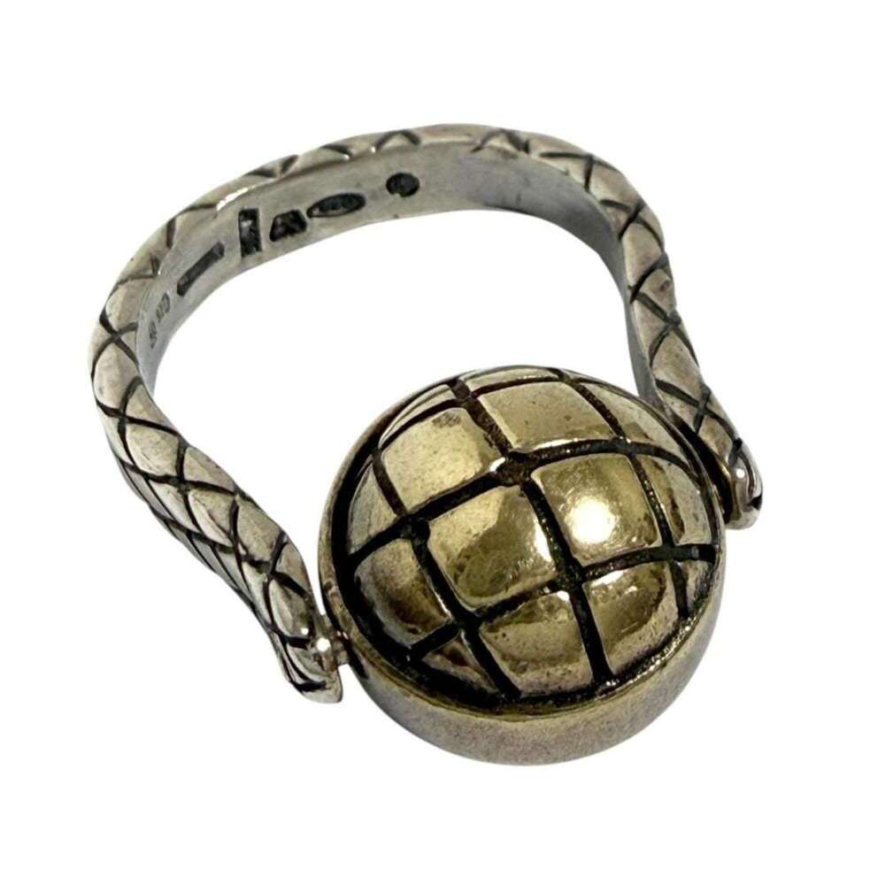 BOTTEGA VENETA Silver Intrecciato Ring